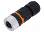Connector: M12 | plug | PIN: 3 | female | 250V | straight | IP67 | for cable