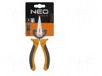 Pliers | straight,half-rounded nose,universal,elongated | 160mm