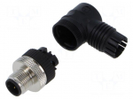 Connector: M12 | plug | PIN: 4 | male | 125V | angled | IP67 | for cable