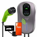 Qoltec EV Charging Station 2-in-1 Type2 | 22kW | Wi-fi| LCD | RFID | 3 phases | Wallbox | 5m
