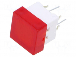 Switch: keypad | Pos: 2 | SPST-NO | 0.05A/24VDC | red | LED | red | THT