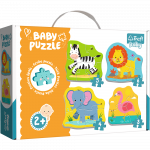 M&auml;nguala | PC | Konsoolid | Tarvikud // Harivad m&auml;nguasjad | Interaktiivsed | Loomingulised | Kunstilised // Puzzle - Baby Classic - Zwierzątka na safari - Zebra Lew Słoń Flaming - Trefl 36073