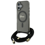 Other Phone Accessory Guess  Guess Crossbody Cord Script MagSafe iPhone 16 Case - Black