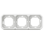 PLEXO 3 GANG HORIZONTAL AND VERTICAL FLUSH MOUNTING SUPPORT FRAME - WHITE