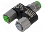 Adapter | M12 | PIN: 4,5 | M12 male 5pin,M12 female 4pin x2 | 60VDC