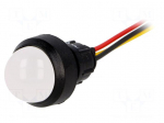 Indicator: LED | prominent | 230VAC | Cutout: &Oslash;13mm | IP40 | 300mm leads