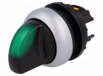 Switch: rotary | Stabl.pos: 1 | 22mm | green | IP67 | Pos: 2 | &Oslash;22.5mm