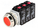 Switch: push-button | Stabl.pos: 1 | NC x3 + NO x3 | 30mm | red | IP56
