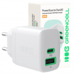 Charger Greencell PowerSource Duo30 30W White
