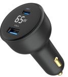 Car charger Gembird 2-port USB Car Fast Charger 65W Black