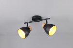 Trio Valentin spot 2-pc E14 matt black/gold/wood gaismeklis R81922032 4017807637410