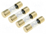 Fuse: fuse | glass | 80A | gold-plated | Pcs: 4 | Conductor: silver