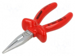Pliers | insulated,half-rounded nose | 160mm | steel