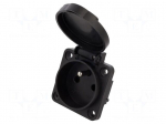 Connector: AC supply | socket | female | 16A | 250VAC | PIN: 3 | 2P+PE