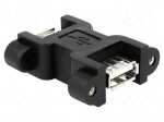 Adapter | USB 2.0 | USB A socket,both sides | gold-plated | screw