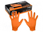 Protective gloves | Size: L | orange | nitryl | 50pcs.