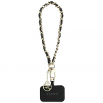 Guess GUOUCHSAMC4K Universal Hand Strap Saffiano Chain 4G Charm / black