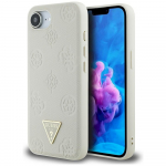 Case Guess Grained Hot Stamp Peony Triangle Logo MagSafe for iPhone 16e / beige