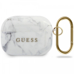 Guess GUACAPTPUMAWH AirPods Pro cover Marble Collection / white