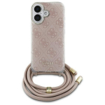 Guess GUHCP16SHC4SEP Hardcase Crossbody Cord 4G Print for iPhone 16 6.1" / pink