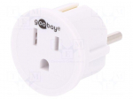 Adapter | Out: JAPAN,USA | Plug: with earthing | Colour: white