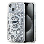 Karl Lagerfeld KLHMP13MLGCHSGH iPhone 13 6.1" Hardcase Transparent Liquid Glitter Choupette Head Mags