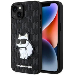 Karl Lagerfeld KLHCP14SSAKHPHPCK iPhone 14 6,1" melns safjāno monogramma Choupette
