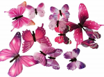 Fusion fluorescējo&scaron;ās uzlīmes guļamistabai "Butterfly" 12 gab (rozā)