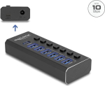 USB-jaotur Delock DELOCK 7-pordiline USB-jaotur 4 pordiga 10 Gbps ja 4 kiirlaadimispordiga 5 Gbps l&uuml;liti ja valgustusega