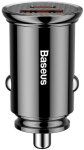 Ładowarka samochodowa Baseus Circular 30W 5A USB-C, USB-A, czarna