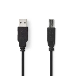 USB 2.0 kabelis | A vīrie&scaron;u savienotājs &ndash; B vīrie&scaron;u savienotājs | 3,0 m | Melna krāsa