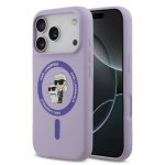 Back panel cover Karl Lagerfeld Apple iPhone 17 Pro Liquid Silicone Karl and Choupette MagSafe Case Purple