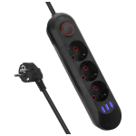 T&ouml;&ouml;riistad ja m&otilde;&otilde;teseadmed // Uued tooted t&ouml;&ouml;riistade, tarvikute kategoorias // Listwa zasilająca Maclean, przedłużacz 3gniazda + 3xUSB, 110-240V AC  50/60Hz, 2.1A max 2500W, 1,5m, czarna ,MCE394 B