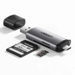 Ugreen USB Type C | USB 3.0 SD | micro SD kar&scaron;u lasītājs pelēks (50706)