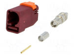 Plug | FAKRA II SMB | female | straight | RG174,RG316 | crimped | claret