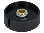 Knob | with pointer | polyamide | &Oslash;shaft: 8mm | &Oslash;50x16mm | black