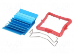 Heatsink: extruded | grilled | BGA | blue | L: 27mm | W: 27mm | H: 7.5mm