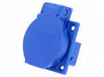 Connector: AC supply | socket | 2P+PE | 250VAC | 16A | blue | PIN: 3