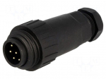 WA22 | plug | male | PIN: 7 | 6+PE | IP67 | 7&divide;8.5mm | 10A | soldering | 250V
