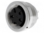 Connector: M16 | socket | female | soldering | PIN: 4 | 5A | 300V | 0.5mm2