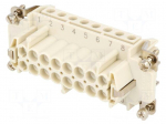Connector: HDC | contact insert | female | S-E | PIN: 16 | 16+PE | 16A