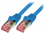 Patch cord | S/FTP | 6 | stranded | Cu | LSZH | blue | 5m | 27AWG