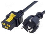 Cable | CEE 7/7 (E/F) plug,IEC C19 female | 2m | with locking | PVC