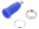 Socket | 4mm banana | 24A | 1000VDC | 24.5mm | blue | nickel plated