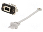 Socket | USB B mini | MUSB | for panel mounting,screw | THT | USB 2.0