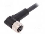 Connection lead | M8 | PIN: 3 | angled | 5m | plug | 60VAC | 4A | -25&divide;80&deg;C