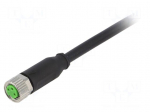 Connection lead | M8 | PIN: 3 | straight | 10m | plug | 60VAC | 4A | -20&divide;85&deg;C