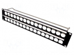 Mounting adapter | patch panel | screw | 19x24mm | rack | Height: 2U