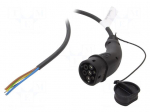 EMobility: cable | 1x0.5mm2,3x6mm2 | 250VAC | 11kW | IP44 | 7.5m | 32A