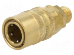 Quick connection coupling | straight | max.15bar | brass | Seal: FPM